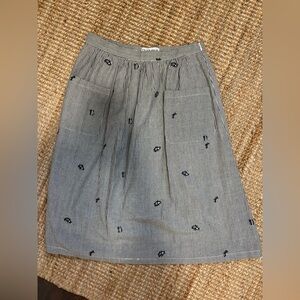 Chic Black and White Striped A-Line Skirt